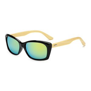 Original Wooden Bamboo Sunglasses Men Women Mirrored UV400 Sun Glasses Real Wood Shades Gold Blue Outdoor Goggles Sunglases Male