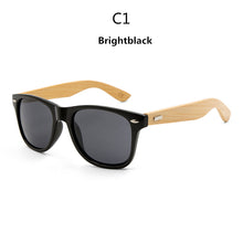 Load image into Gallery viewer, Original Wooden Bamboo Sunglasses Men Women Mirrored UV400 Sun Glasses Real Wood Shades Gold Blue Outdoor Goggles Sunglases Male