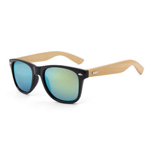 Load image into Gallery viewer, Original Wooden Bamboo Sunglasses Men Women Mirrored UV400 Sun Glasses Real Wood Shades Gold Blue Outdoor Goggles Sunglases Male