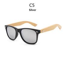 Load image into Gallery viewer, Original Wooden Bamboo Sunglasses Men Women Mirrored UV400 Sun Glasses Real Wood Shades Gold Blue Outdoor Goggles Sunglases Male