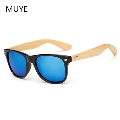 Original Wooden Bamboo Sunglasses Men Women Mirrored UV400 Sun Glasses Real Wood Shades Gold Blue Outdoor Goggles Sunglases Male