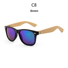 Load image into Gallery viewer, Original Wooden Bamboo Sunglasses Men Women Mirrored UV400 Sun Glasses Real Wood Shades Gold Blue Outdoor Goggles Sunglases Male