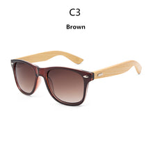 Load image into Gallery viewer, Original Wooden Bamboo Sunglasses Men Women Mirrored UV400 Sun Glasses Real Wood Shades Gold Blue Outdoor Goggles Sunglases Male