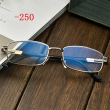 Load image into Gallery viewer, Oulyan Finished Myopia Glasses Women Men Short-sighted Spectacles Square Metal Eyeglasses Diopter -1.0 1.5 2.0 2.5 3.0 3.5 4.0