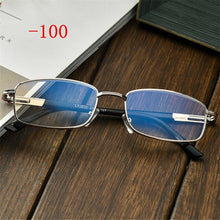 Load image into Gallery viewer, Oulyan Finished Myopia Glasses Women Men Short-sighted Spectacles Square Metal Eyeglasses Diopter -1.0 1.5 2.0 2.5 3.0 3.5 4.0