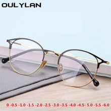 Carica l&#39;immagine nel visualizzatore di Gallery, Oulylan -1 -1.5 -2 -2.5 -3 -3.5 -4 Finished Myopia Glasses Men Women Round Cat Eye Nearsighted Eyeglasses Student Prescription