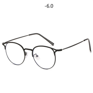Oulylan -1 -1.5 -2 -2.5 -3 -3.5 -4 Finished Myopia Glasses Men Women Round Cat Eye Nearsighted Eyeglasses Student Prescription
