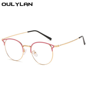 Oulylan -1 -1.5 -2 -2.5 -3 -3.5 -4 Finished Myopia Glasses Men Women Round Cat Eye Nearsighted Eyeglasses Student Prescription