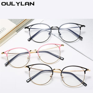 Oulylan -1 -1.5 -2 -2.5 -3 -3.5 -4 Finished Myopia Glasses Men Women Round Cat Eye Nearsighted Eyeglasses Student Prescription