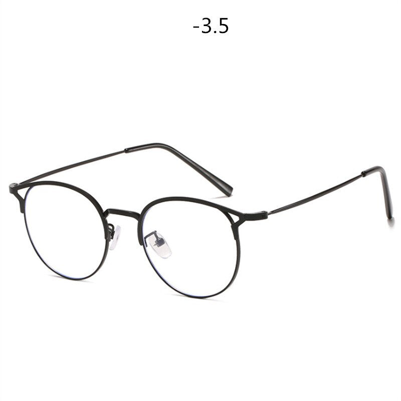 Oulylan -1 -1.5 -2 -2.5 -3 -3.5 -4 Finished Myopia Glasses Men Women Round Cat Eye Nearsighted Eyeglasses Student Prescription