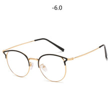 Carica l&#39;immagine nel visualizzatore di Gallery, Oulylan -1 -1.5 -2 -2.5 -3 -3.5 -4 Finished Myopia Glasses Men Women Round Cat Eye Nearsighted Eyeglasses Student Prescription