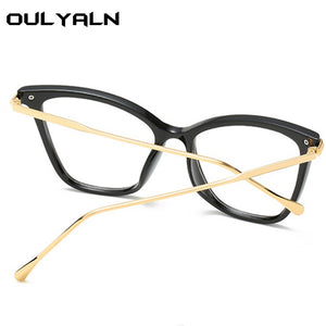 2022 Cat Eye Glasses Frames Women Myopia   Spectacles Frame Clear Lens Fake Glasses Men Vintage Optical Eyewear