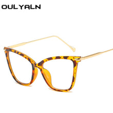 Load image into Gallery viewer, Oulylan 2023 Cat Eye Glasses Frames Women Myopia   Spectacles Frame Clear Lens Fake Glasses Men Vintage Optical Eyewear