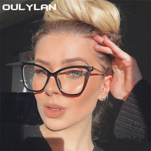 Load image into Gallery viewer, Oulylan 2023 Cat Eye Glasses Frames Women Myopia   Spectacles Frame Clear Lens Fake Glasses Men Vintage Optical Eyewear