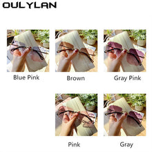 Load image into Gallery viewer, Oulylan 2023 sin montura gafas de sol mujer Marca Diseño de gafas de sol de moda azul Rosa gafas tonos UV400