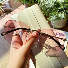 Load image into Gallery viewer, Oulylan 2023 sin montura gafas de sol mujer Marca Diseño de gafas de sol de moda azul Rosa gafas tonos UV400