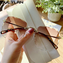 Load image into Gallery viewer, Oulylan 2023 sin montura gafas de sol mujer Marca Diseño de gafas de sol de moda azul Rosa gafas tonos UV400