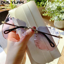 Load image into Gallery viewer, Oulylan 2023 sin montura gafas de sol mujer Marca Diseño de gafas de sol de moda azul Rosa gafas tonos UV400