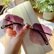 Load image into Gallery viewer, Oulylan 2023 sin montura gafas de sol mujer Marca Diseño de gafas de sol de moda azul Rosa gafas tonos UV400