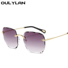 Load image into Gallery viewer, Oulylan 2023 sin montura gafas de sol mujer Marca Diseño de gafas de sol de moda azul Rosa gafas tonos UV400
