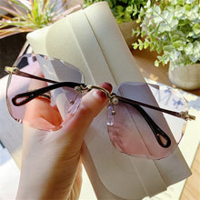 Load image into Gallery viewer, Oulylan 2023 sin montura gafas de sol mujer Marca Diseño de gafas de sol de moda azul Rosa gafas tonos UV400