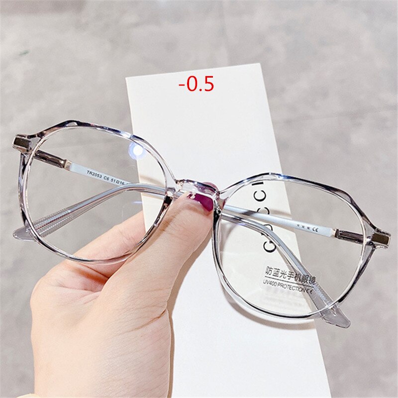 Oulylan Anti-blue Light Finished Myopia Glasses Women MenNearsighted Eyewear Student Prescription Glasses for Sight Minus 2.0