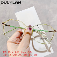 Load image into Gallery viewer, Oulylan Anti-blue Light Finished Myopia Glasses Women MenNearsighted Eyewear Student Prescription Glasses for Sight Minus 2.0