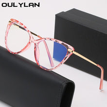 Load image into Gallery viewer, Oulylan Blue Light Blocking Eyeglasses Frames Women Sexy Cat Eye Glasses Frame Clear Optical Lens Computer Eyewear for Ladies