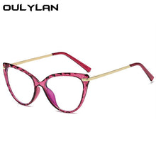 Load image into Gallery viewer, Oulylan Blue Light Blocking Eyeglasses Frames Women Sexy Cat Eye Glasses Frame Clear Optical Lens Computer Eyewear for Ladies