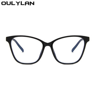 Oulylan Cat Eye Glasses Frame Women  Anti Blue Light Spectacle Frames Vintage Optical Transparent Fake Eyeglasses
