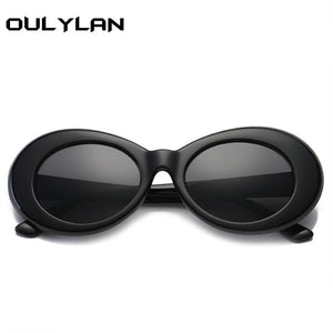 Oulylan Clout Goggles Kurt Cobain Sunglasses Men Vintage Oval Sun Glasses Retro Female Male White Black Eyewear UV400