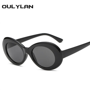 Oulylan Clout Goggles Kurt Cobain Sunglasses Men Vintage Oval Sun Glasses Retro Female Male White Black Eyewear UV400