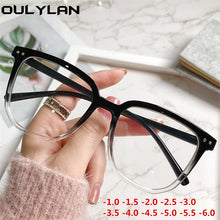 Load image into Gallery viewer, Oulylan Finished Myopia Glasses Women Men Oversized Square Myopia Eyeewar Prescription Glasses for Sight Minus -1.0 1.5 to -6