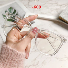 Load image into Gallery viewer, Oulylan Finished Myopia Glasses Women Men Oversized Square Myopia Eyeewar Prescription Glasses for Sight Minus -1.0 1.5 to -6