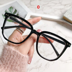 Oulylan Finished Myopia Glasses Women Men Oversized Square Myopia Eyeewar Prescription Glasses for Sight Minus -1.0 1.5 to -6