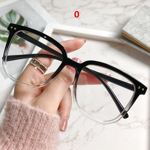 Oulylan Finished Myopia Glasses Women Men Oversized Square Myopia Eyeewar Prescription Glasses for Sight Minus -1.0 1.5 to -6