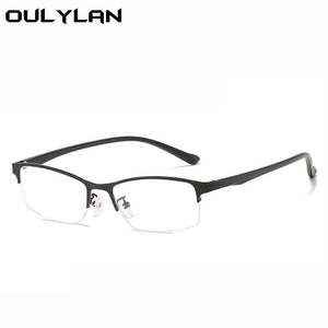 Oulylan Half Frame Finished Occhiali per miopia Uomo Donna Occhiali miopi -1.0 1.5 2.0 2.5 Occhiali da vista anti-luce blu 