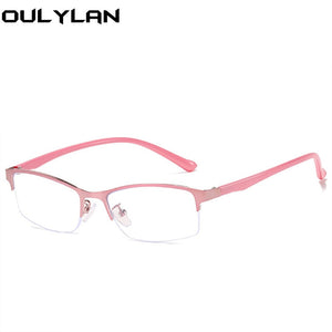 Oulylan Half Frame Finished Occhiali per miopia Uomo Donna Occhiali miopi -1.0 1.5 2.0 2.5 Occhiali da vista anti-luce blu 