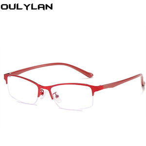 Oulylan Half Frame Finished Occhiali per miopia Uomo Donna Occhiali miopi -1.0 1.5 2.0 2.5 Occhiali da vista anti-luce blu 