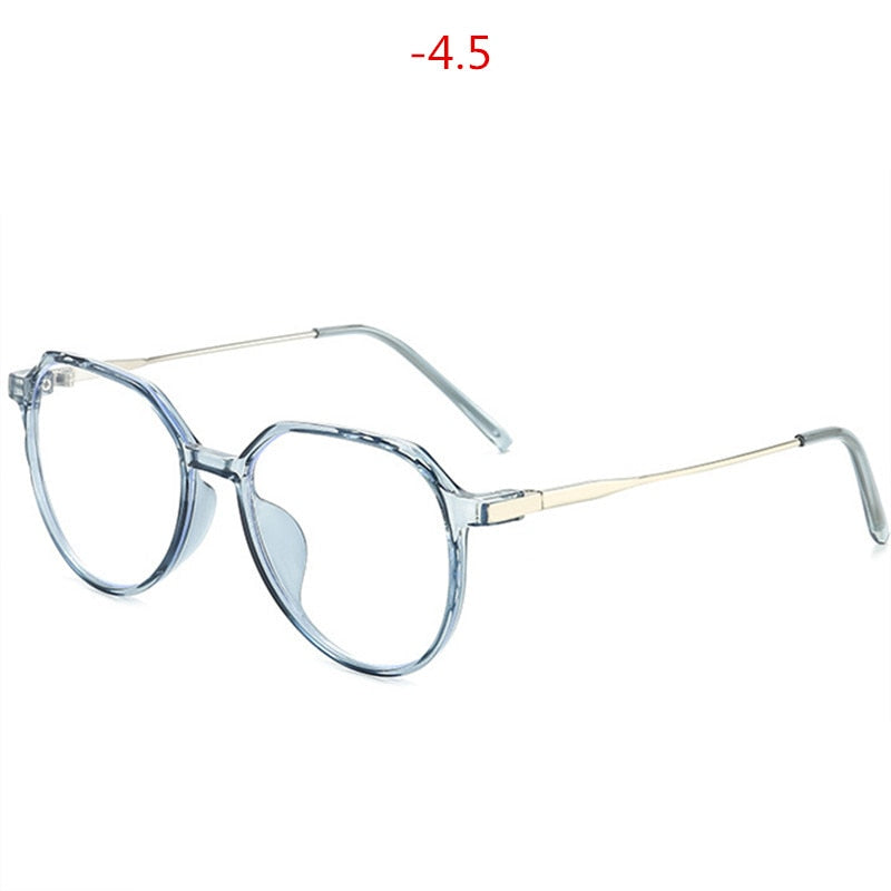 Oulylan Irregular Myopia Prescription Glasses Women Men Finished Short-sighted Eyewear -1 -1.5 -2 -2.5 -3 -3.5 -4 -5 -5.5 -6