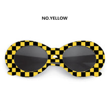 Load image into Gallery viewer, Oulylan Kurt Cobain Glasses Men Oval Sunglasses for Women Vintage Retro Sunglass Female Male Plaid Printing Eyewear UV400