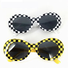Load image into Gallery viewer, Oulylan Kurt Cobain Glasses Men Oval Sunglasses for Women Vintage Retro Sunglass Female Male Plaid Printing Eyewear UV400