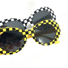 Load image into Gallery viewer, Oulylan Kurt Cobain Glasses Men Oval Sunglasses for Women Vintage Retro Sunglass Female Male Plaid Printing Eyewear UV400