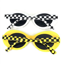 Load image into Gallery viewer, Oulylan Kurt Cobain Glasses Men Oval Sunglasses for Women Vintage Retro Sunglass Female Male Plaid Printing Eyewear UV400