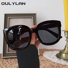 Load image into Gallery viewer, Oulylan Oversized Square Sunglasses Women Men  Designer Shades Eyewear Vintage Sun Glasses UV400 Colored Glasses Black