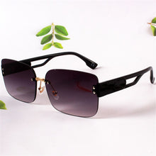 Load image into Gallery viewer, Oulylan Rectangular Frameless Sunglasses Women 2023  Gradient Green Sun Glasses Ladies Design Hollow Temples Eyewear UV400