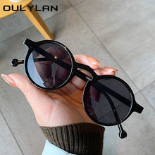 Load image into Gallery viewer, Oulylan Retro Round Sunglasses Women Men Classic Brand Leopard Green Sun Glasses Shades Ladies UV400 Sunglass Oval Eyewear