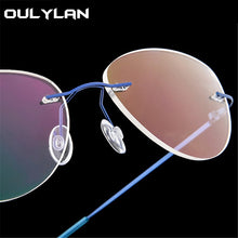 Load image into Gallery viewer, Oulylan Rimless Cat Eye Titanium Alloy Glasses Frame Men Ultralight    Eyeglasses Women Frameless Eyewear Optical Myopia Frame