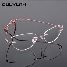 Load image into Gallery viewer, Oulylan Rimless Cat Eye Titanium Alloy Glasses Frame Men Ultralight    Eyeglasses Women Frameless Eyewear Optical Myopia Frame