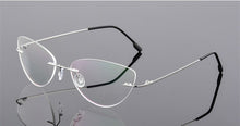 Load image into Gallery viewer, Oulylan Rimless Cat Eye Titanium Alloy Glasses Frame Men Ultralight    Eyeglasses Women Frameless Eyewear Optical Myopia Frame